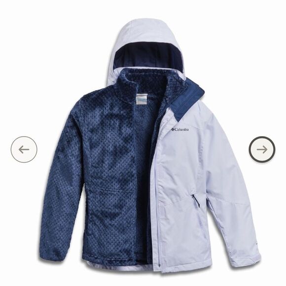 Columbia Bugaboo III Fleece Interchange 3-in-1 Jacket Women's large purple blue - Picture 2 of 13